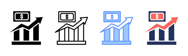 Investment icon sheet multiple style collection