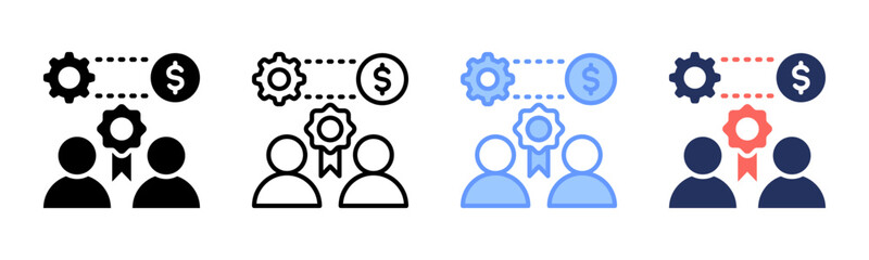 Human Capital icon sheet multiple style collection