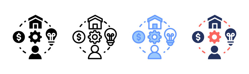 Profit Management icon sheet multiple style collection