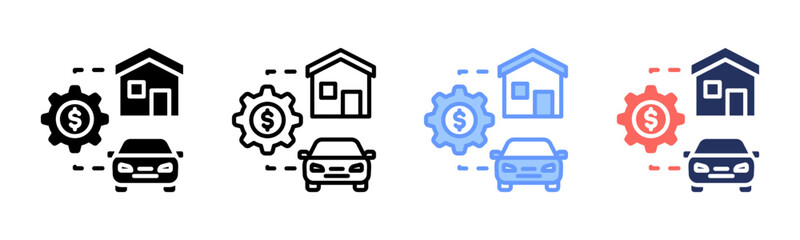 Asset Management icon sheet multiple style collection