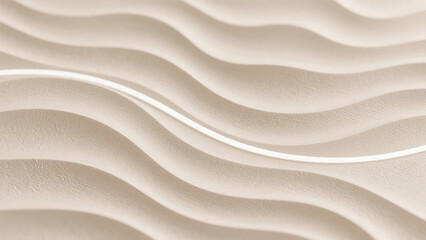 Obraz premium Abstract wave pattern in neutral beige tones with subtle lighting and texture