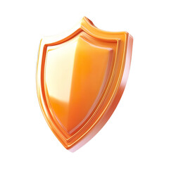 Floating, Orange financial protection shield isolated on transparent background