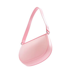 Pink crossbody sling bag isolated on transparent background