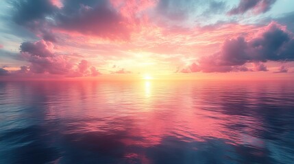 Obraz premium Opalescent skies shift through a spectrum of soft, pearly hues, their subtle variations creating a sense of tranquility and wonder, a celestial canvas of gentle colors