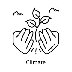 Climate Vector Outline Style Icon. Eps 10 File