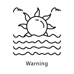 Warning Vector Outline Style Icon. Eps 10 File