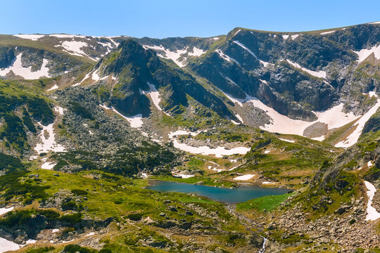 Aerial veiw of Rila Lakes, Bulgaria