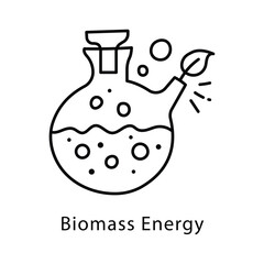 Biomass Energy Vector Outline Style Icon. Eps 10 File