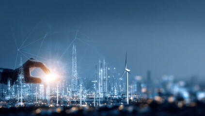 AI-managed smart grids optimizing energy consumption and balancing renewable energy sources in cities.