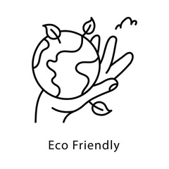 Eco Friendly Vector Outline Style Icon. Eps 10 File