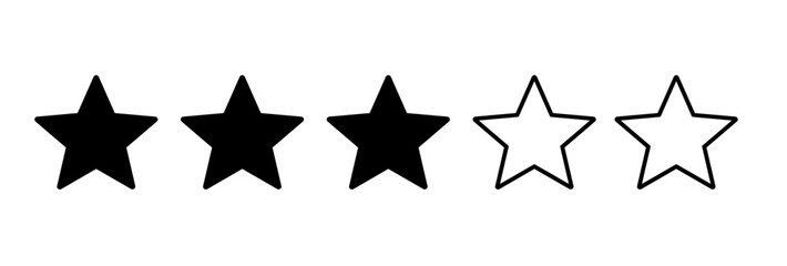Three Stars Rating. Vector graphic illustration for any purposes.
