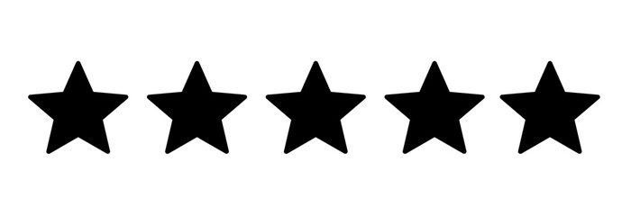 Five Stars Rating. Vector graphic illustration for any purposes.