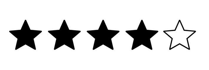 Four Stars Rating. Vector graphic illustration for any purposes.