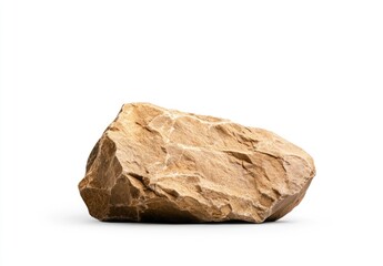 Natural brown rock isolated on white background