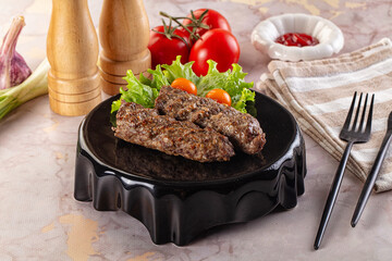 Hot beef kebab minced meat