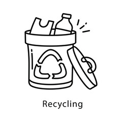 Recycling Vector Outline Style Icon. Eps 10 File