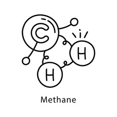 Methane Vector Outline style icon. Eps 10 file