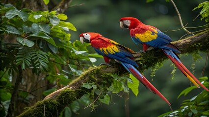 Obraz premium scarlet macaw parrot