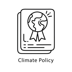 Climate Policy Vector Outline style icon. Eps 10 file