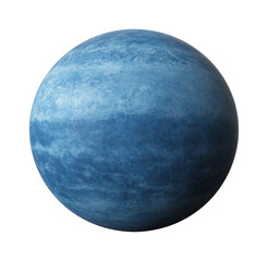 Obraz premium Blue uranus-like gas giant planet with cloud bands in space, cut out - stock png.