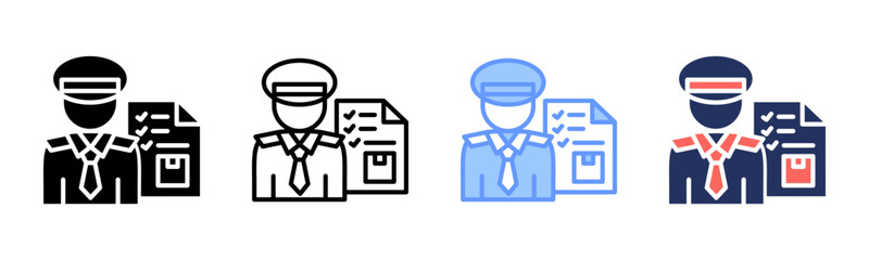 Customs icon sheet multiple style collection