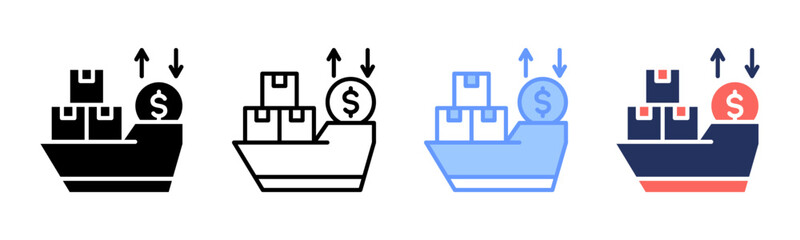 Tariff icon sheet multiple style collection