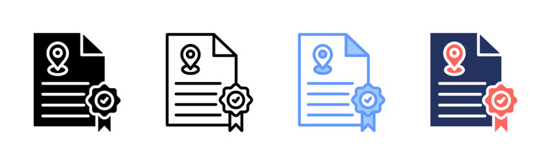 Certificate Of Origin icon sheet multiple style collection