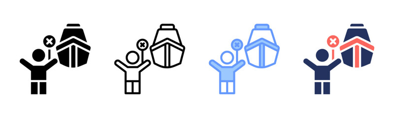 Embargo icon sheet multiple style collection