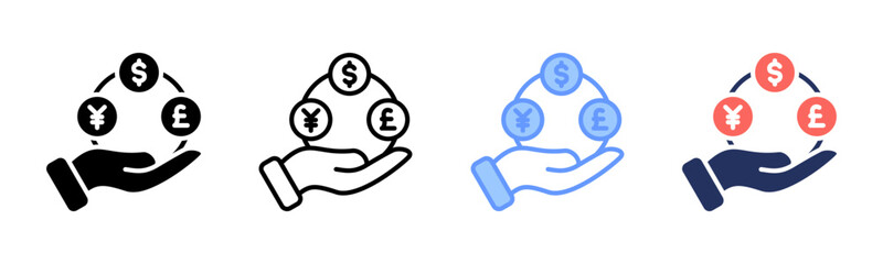 Foreign Exchange icon sheet multiple style collection