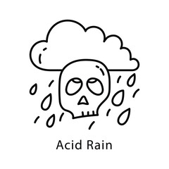 Acid Rain Vector Outline style icon. Eps 10 file