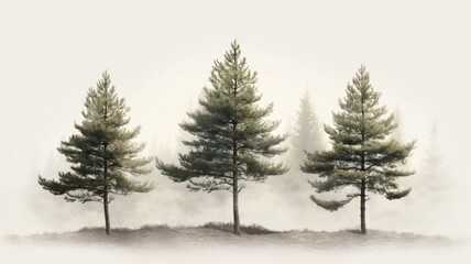 Obraz premium Planting saplings for forest restoration and ecological growth in a serene natural landscape