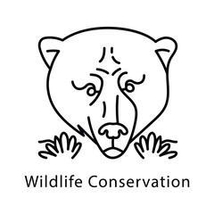 Wildlife Conservation Vector Outline style icon. Eps 10 file