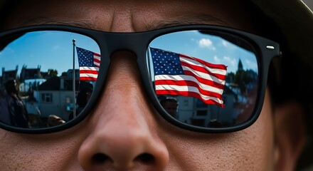 American Flag Reflected in Sunglasses