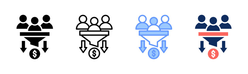 Conversion Rate icon sheet multiple style collection