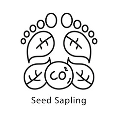 Seed Sapling Vector Outline style icon. Eps 10 file