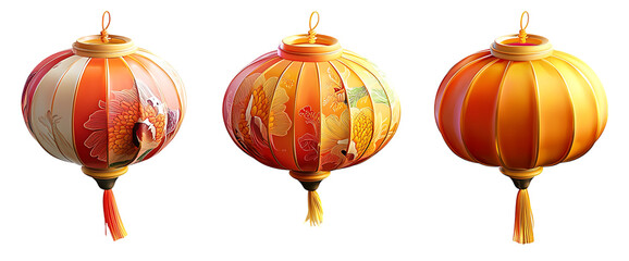 paper lantern set png. lit up lantern in celebration of Chinese moon festival png. paper lantern for Chinese new year celebration png. lit up paper lantern png. celebration lantern png