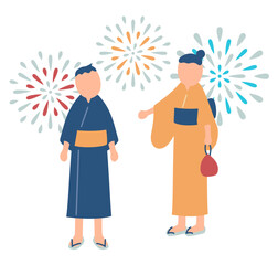 浴衣を着た子供のイラスト