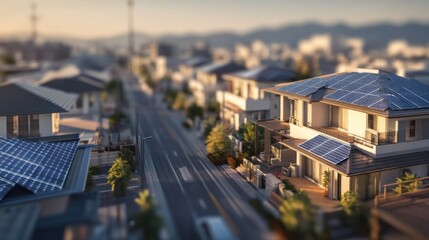 Eco-Friendly Suburbia: A Sustainable Vision of Modern Housing with Solar Power