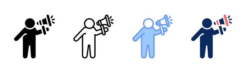 Sales Person icon sheet multiple style collection