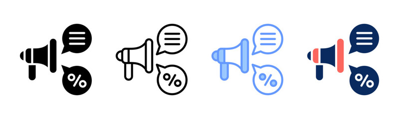 Marketing icon sheet multiple style collection