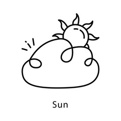 Sun Vector Outline style icon. Eps 10 file
