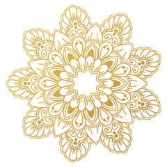 Decorative golden mandala on white background