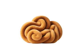 Abstract design of a swirling cloud like form in a warm yellow brown tone against black background