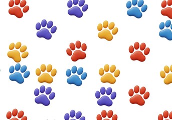 Fototapeta premium Rainbow Pawscape AI Generated