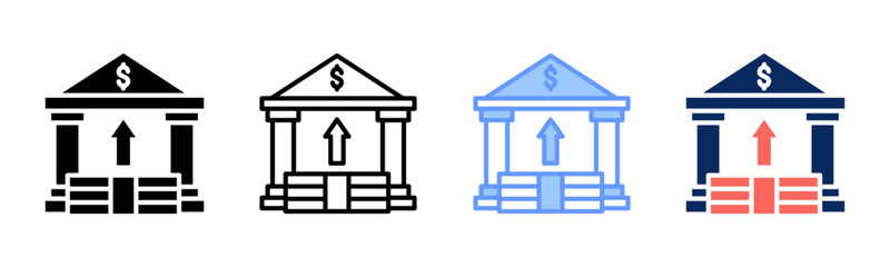 Government Spending icon sheet multiple style collection