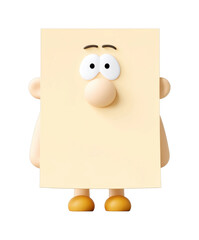 Fototapeta premium Cartoon character with square face and large nose, cut out - stock png.