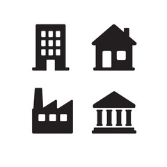 Urban Building Silhouette Vector Graphic Set