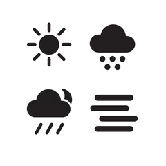 Bold Weather Symbol Silhouette Vector Illustrations