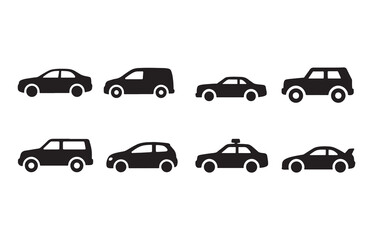 Car Silhouette Vector Graphics Set