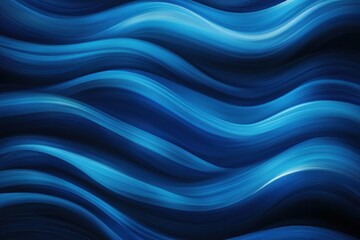 Fototapeta premium Abstract wavy design, deep blue tones. Flowing lines create a dynamic visual effect